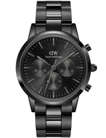  Shop Authentic Daniel Wellington Iconic Chronograph Black Dial Black Steel Strap Watch For Men - DW00100642 - Luxxuri