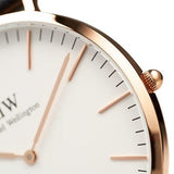  Shop Authentic Daniel Wellington Classic York White Dial Brown Leather Strap Watch For Men - DW00100011 - Luxxuri