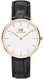  Shop Authentic Daniel Wellington Classic Petite Sheffield White Dial Black Leather Strap Watch For Women - DW00100230 - Luxxuri