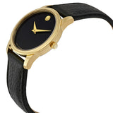  Shop Authentic Movado Museum Classic Black Dial Black Leather Strap Watch For Women - 0607016 - Luxxuri