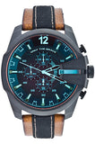  Shop Authentic Diesel Mega Chief Quartz Black Dial Two Tone Leather Strap Watch For Men - DZ4305 - Luxxuri