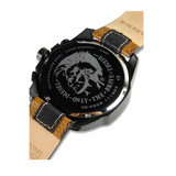  Shop Authentic Diesel Mega Chief Quartz Black Dial Two Tone Leather Strap Watch For Men - DZ4305 - Luxxuri