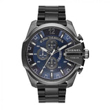  Shop Authentic Diesel Mega Chief Chronograph Blue Dial Black Steel Strap Watch For Men - DZ4329 - Luxxuri