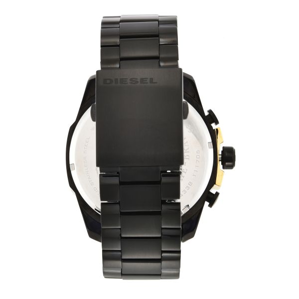  Shop Authentic Diesel Mega Chief Chronograph Black Dial Black Steel Strap Watch For Men - DZ4338 - Luxxuri