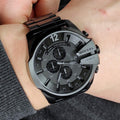  Shop Authentic Diesel Mega Chief Chronograph Black Dial Black Stainless Steel Watch For Men - DZ4355 - Luxxuri