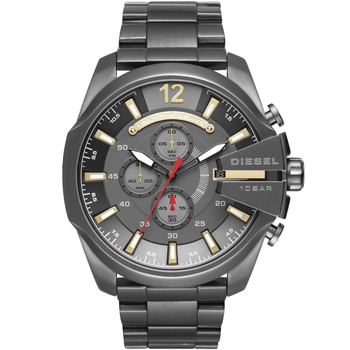  Shop Authentic Diesel  Mega Chief Chronograph Grey Dial Grey Steel Strap Watch For Men - DZ4421 - Luxxuri