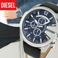  Shop Authentic Diesel Mega Chief Chronograph Blue Dial Black Leather Strap Watch For Men - DZ4423 - Luxxuri