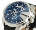  Shop Authentic Diesel Mega Chief Chronograph Blue Dial Black Leather Strap Watch For Men - DZ4423 - Luxxuri