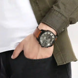  Shop Authentic Diesel Mega Chief Grey Dial Brown Leather Strap Watch For Men - DZ4463 - Luxxuri