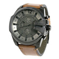  Shop Authentic Diesel Mega Chief Grey Dial Brown Leather Strap Watch For Men - DZ4463 - Luxxuri