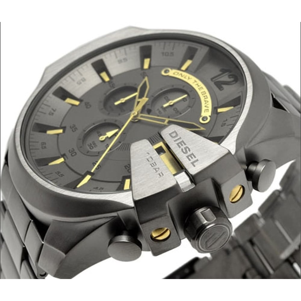  Shop Authentic Diesel Mega Chief Chronograph Grey Dial Grey Steel Strap Watch For Men - DZ4466 - Luxxuri