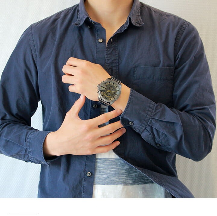  Shop Authentic Diesel Mega Chief Chronograph Grey Dial Grey Steel Strap Watch For Men - DZ4466 - Luxxuri