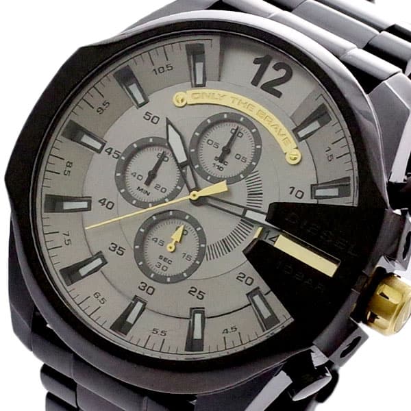  Shop Authentic Diesel Mega Chief Chronograph Grey Dial Black Steel Strap Watch For Men - DZ4479 - Luxxuri