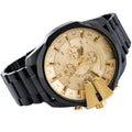  Shop Authentic Diesel Mega Chief Chronograph Gold Dial Black Steel Strap Watch For Men - DZ4485 - Luxxuri