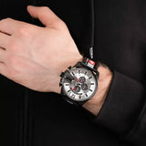  Shop Authentic Diesel Mega Chief Chronograph Silver Dial Black Leather Strap Watch For Men - DZ4512 - Luxxuri