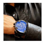  Shop Authentic Diesel Little Daddy Blue Dial Black Leather Strap Watch For Men - DZ7257 - Luxxuri
