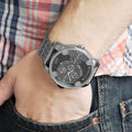 Shop Authentic Diesel Little Daddy Chronograph Black Dial Silver Steel Strap Watch For Men - DZ7259 - Luxxuri