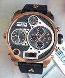  Shop Authentic Diesel Big Daddy Gold & Black Dial Black Leather Strap Watch For Men - DZ7261 - Luxxuri