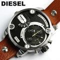  Shop Authentic Diesel SBA Dual Time Black Dial Brown Leather Strap Watch For Men - DZ7264 - Luxxuri