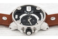  Shop Authentic Diesel SBA Dual Time Black Dial Brown Leather Strap Watch For Men - DZ7264 - Luxxuri
