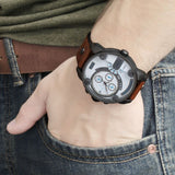  Shop Authentic Diesel SBA Dual Time Chronograph White Dial Brown Leather Strap Watch For Men - DZ7269 - Luxxuri