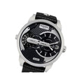  Shop Authentic Diesel Mini Daddy Black Silver Dial Black Leather Strap Watch For Men - DZ7307 - Luxxuri