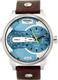  Shop Authentic Diesel Mini Daddy LIght Blue Dial Brown Leather Strap Watch For Men - DZ7321 - Luxxuri