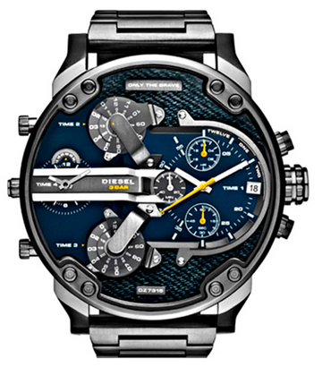  Shop Authentic Diesel Big Daddy 2.0 Blue Dial Grey Stainless Strap Watch For Men - DZ7331 - Luxxuri