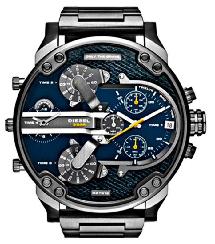  Shop Authentic Diesel Big Daddy 2.0 Blue Dial Grey Stainless Strap Watch For Men - DZ7331 - Luxxuri