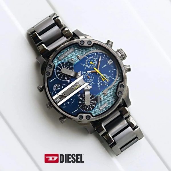 Diesel Big Daddy 2.0 Blue Dial Grey Stainless Strap Watch For Men - DZ7331