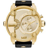  Shop Authentic Diesel Mr Daddy Gold Dial Black Leather Strap Watch For Men - DZ7363 - Luxxuri