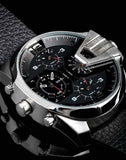  Shop Authentic Diesel Uber Chief Oversized 4 Time Black Dial Leather Strap Watch For Men - DZ7376 - Luxxuri