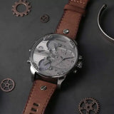  Shop Authentic Diesel Mr Daddy Quartz Grey Dial Brown Leather Strap Watch For Men - DZ7413 - Luxxuri