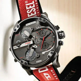  Shop Authentic Diesel Mr Daddy 2.0 Chronograph Grey Dial Red Rubber Strap Watch For Men - DZ7423 - Luxxuri