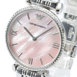  Shop Authentic Emporio Armani Gianni T Bar Pink Mother of Pearl Dial Silver Steel Strap Watch For Women - AR1779 - Luxxuri