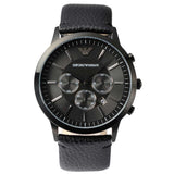  Shop Authentic Emporio Armani Sportivo Chronograph Black Dial Black Leather Strap Watch For Men - AR2461 - Luxxuri