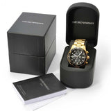  Shop Authentic Emporio Armani Chronograph Black Dial Gold Steel Strap Watch For Men - AR5857 - Luxxuri
