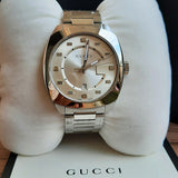  Shop Authentic Gucci GG2570 Silver Dial Silver Steel Strap Watch For Men - YA142308 - Luxxuri