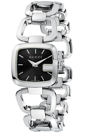  Shop Authentic Gucci G Gucci Black Dial Silver Steel Strap Watch For Women - YA125510 - Luxxuri