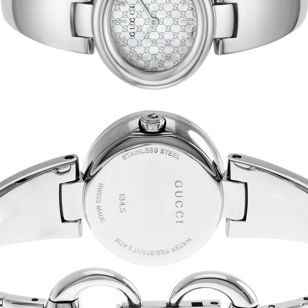  Shop Authentic Gucci Guccissima Quartz Silver Dial Silver Steel Strap Watch For Women - YA134511 - Luxxuri