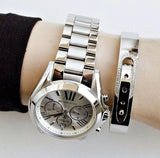  Shop Authentic Michael Kors Bradshaw Silver Dial Silver Steel Strap Watch for Men - MK5535 - Luxxuri