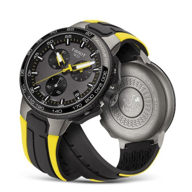 Tissot T Bike Cycling Tour de France Black Dial Two Tone Rubber Strap Watch For Men - T111.417.37.441.00