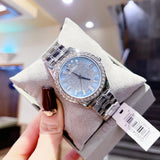  Shop Authentic Guess Glitter Burst Diamonds Blue Dial Silver Steel Strap Watch for Women - GW0405L1 - Luxxuri