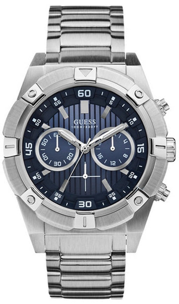  Shop Authentic Guess Jolt Chronograph Blue Dial Silver Steel Strap Watch for Men - W0377G2 - Luxxuri