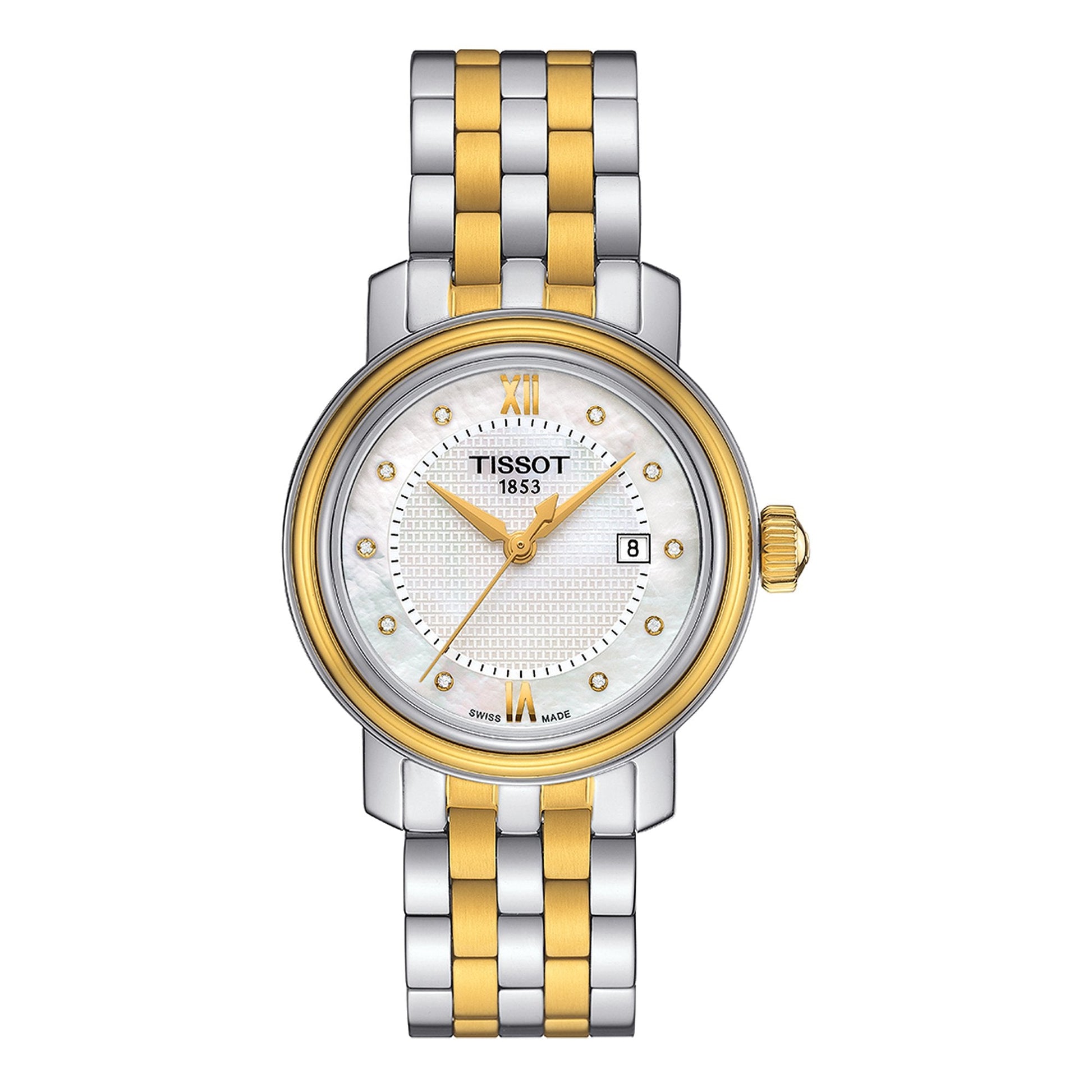  Shop Authentic Tissot T Classic Bridgeport Mother of Pearl Dial Two Tone Steel Strap Watch For Women - T097.010.22.116.00 - Luxxuri