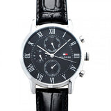  Shop Authentic Tommy Hilfiger Kane Quartz Black Dial Black Leather Strap Watch for Men - 1791401 - Luxxuri