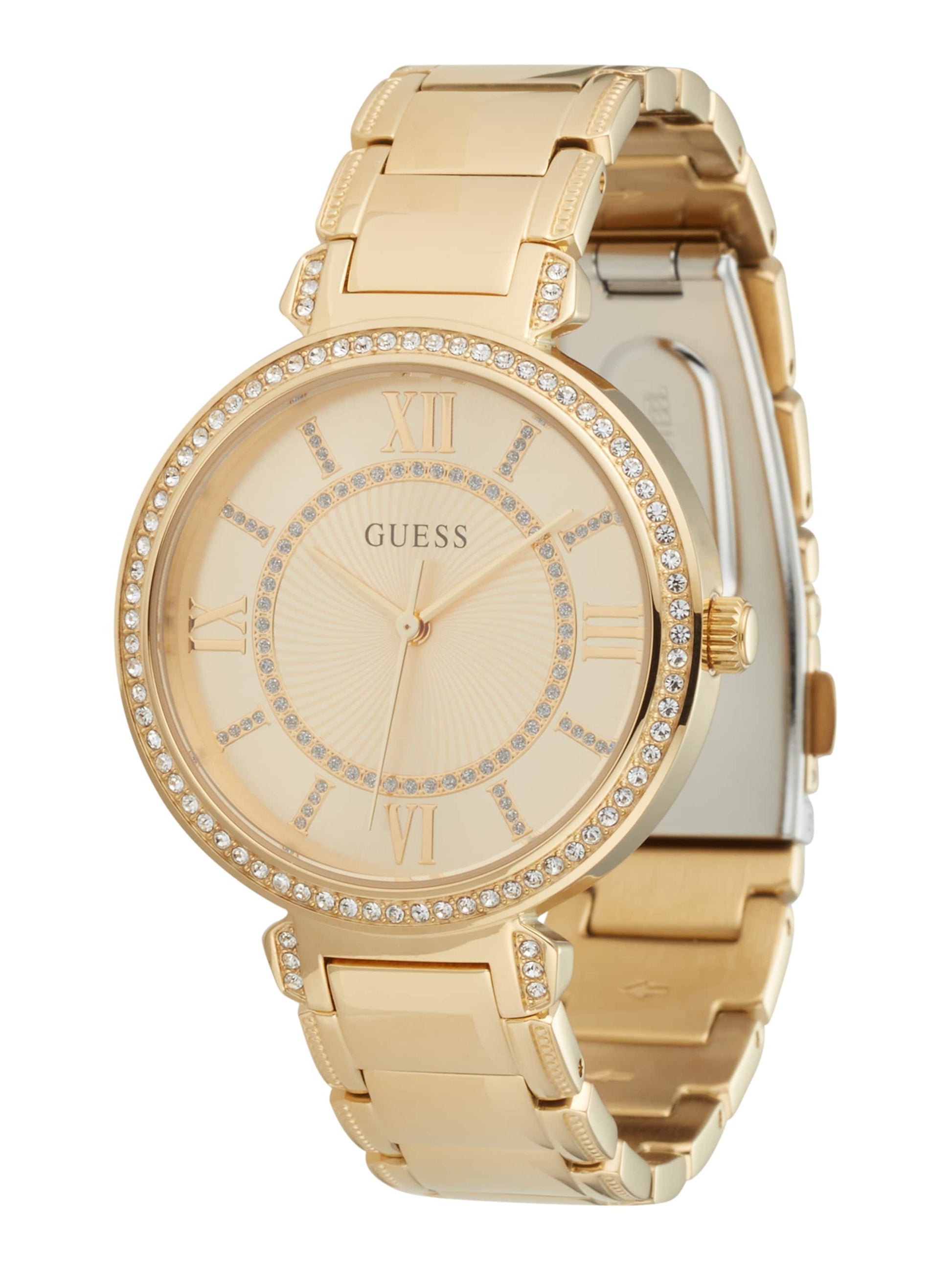  Shop Authentic Guess Montage Quartz Gold Dial Gold Steel Strap Watch For Women - GW0588L1 - Luxxuri