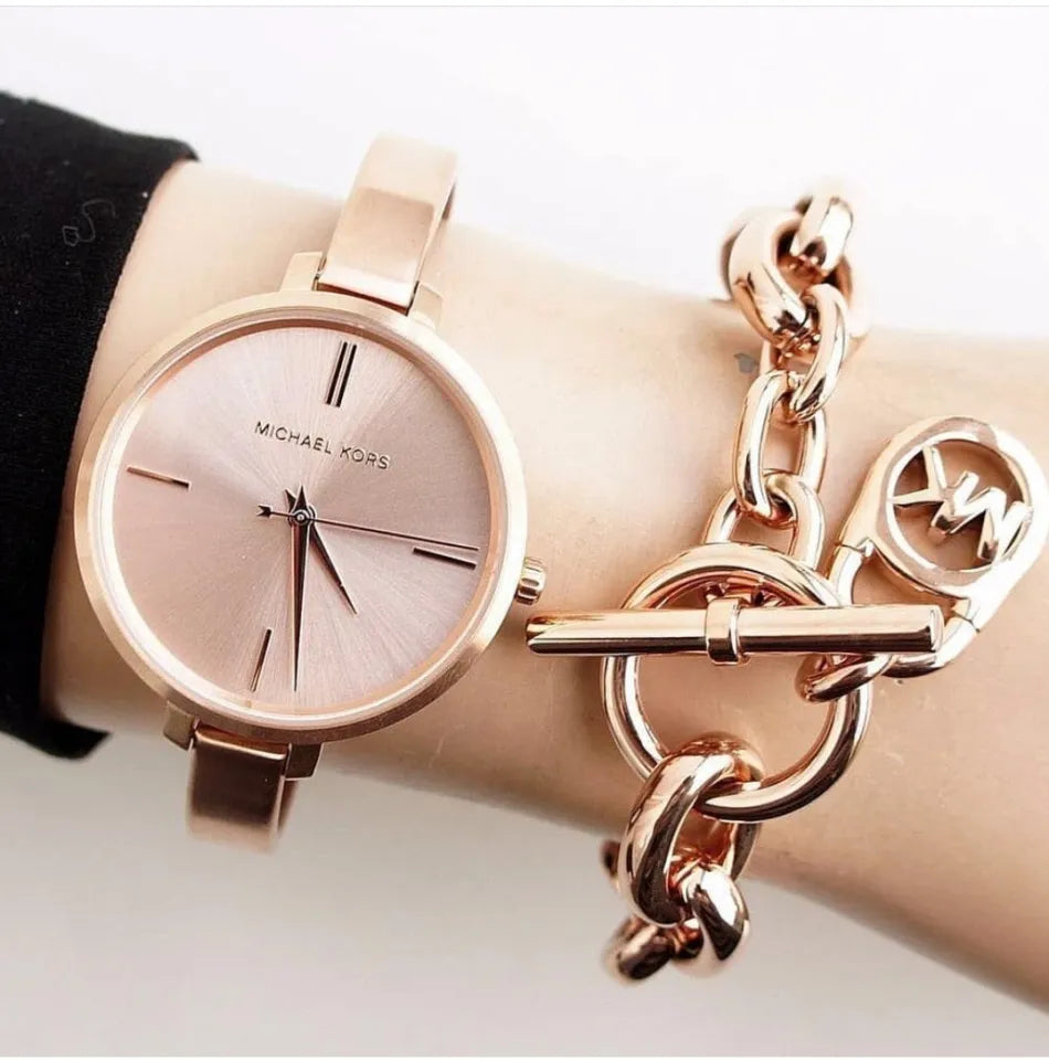 Shop Authentic Michael Kors Jaryn Rose Gold Dial Rose Gold Steel Strap Watch For Women - MK3547 - Luxxuri
