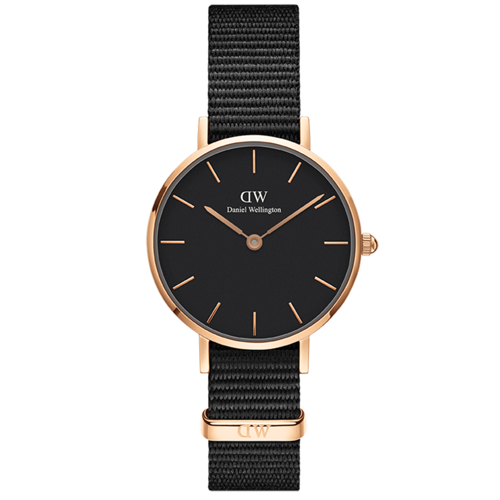  Shop Authentic Daniel Wellington Petite Cornwall Black Dial Black Nylon Strap Watch for Women - DW00100247 - Luxxuri