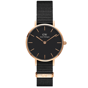  Shop Authentic Daniel Wellington Petite Cornwall Black Dial Black Nylon Strap Watch for Women - DW00100247 - Luxxuri
